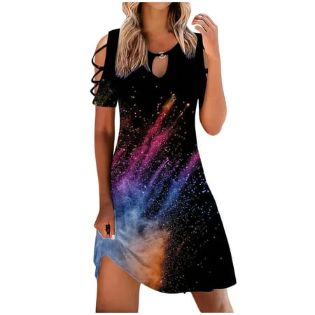 Airpow Women Short Sleeve Round-Neck Dress Women Casual Slimming Draw Back Printed Short Sleeves Cold Shoulder Dress Plus Size Maternity Dress Women Casual Printed Waist Slim Strapless Dress
Airpow Women Short Sleeve Round-Neck Dress Women Casual Slimming Draw Back Printed Short Sleeves Cold Shoulder Dress Plus Size Maternity Dress Women Casual Printed Waist Slim Strapless Dress