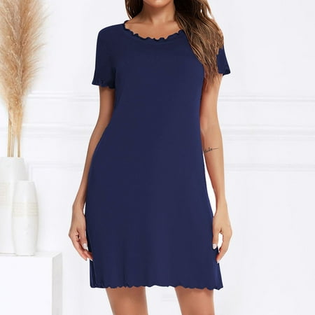 Miayilima Nightgowns Sleepshirts For Women European And American Summer Rolled Edge Solid Color Short Sleeved Comfortable Sleeping Skirt Home Clothes
Miayilima Nightgowns Sleepshirts For Women European And American Summer Rolled Edge Solid Color Short Sleeved Comfortable Sleeping Skirt Home Clothes