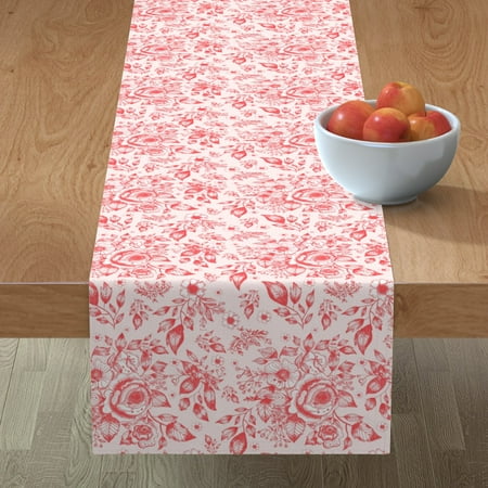 Cotton Sateen Table Runner 72 - Toile Flowers Red Spring Leaves Nature Floral Botanical Vintage Inspired Print Custom Table Linens by Spoonflower
Cotton Sateen Table Runner 72 - Toile Flowers Red Spring Leaves Nature Floral Botanical Vintage Inspired Print Custom Table Linens by Spoonflower