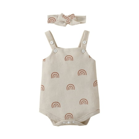 Toddler Baby Girls Climbing Clothes Sleeveless Ribbed Floral Prints Romper Bodysuit Clothes Hairband Outfits For 12-18 Months
Toddler Baby Girls Climbing Clothes Sleeveless Ribbed Floral Prints Romper Bodysuit Clothes Hairband Outfits For 12-18 Months