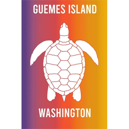 Guemes Island Washington Souvenir 2x3 Inch Fridge Magnet Turtle Design