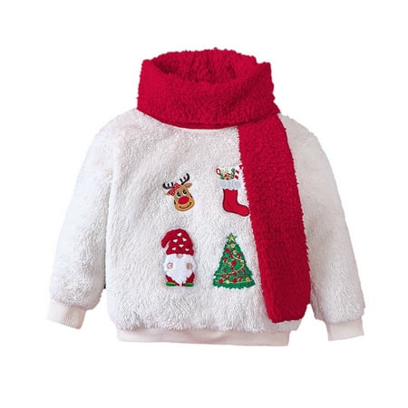 Boys Sweatshirts Christmas Long Sleeve Cartoon Embroider Fleece Cute Soft Warm Scarf Set Pullover for Girls
Boys Sweatshirts Christmas Long Sleeve Cartoon Embroider Fleece Cute Soft Warm Scarf Set Pullover for Girls