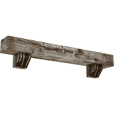 Ekena Millwork 8 H x 10 D x 60 W Sandblasted Faux Wood Urethane Fireplace Mantel Kit W/ Ashford Corbels Vintage Mahogany
Ekena Millwork 8 H x 10 D x 60 W Sandblasted Faux Wood Urethane Fireplace Mantel Kit W/ Ashford Corbels Vintage Mahogany