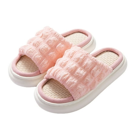 Bathroom Sandals Cushioned Thick Sole Cloud Slides for Women and Men Pink 40-41