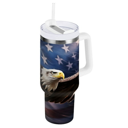 Ryvnso 40 oz Tumbler with Handle and Straw Insulated Stainless Steel Travel Mug with Lid Eagle with Flag
Ryvnso 40 oz Tumbler with Handle and Straw Insulated Stainless Steel Travel Mug with Lid Eagle with Flag