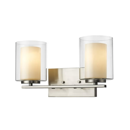 Bathroom Vanity 2 Light With Brushed Nickel Finish Steel Medium Base Bulb 15 inch 200 Watts
Bathroom Vanity 2 Light With Brushed Nickel Finish Steel Medium Base Bulb 15 inch 200 Watts