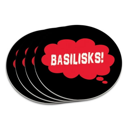 Dreaming of Basilisks Red Coaster Set