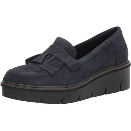 Clarks Womens Airabell Slip Loafer 10 Navy Suede