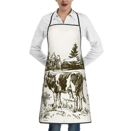 Rocae Cows Grazing On The Meadow for Kitchen Aprons for Women Adjustable Cooking Kitchen Chef Apron for Men with Pockets
Rocae Cows Grazing On The Meadow for Kitchen Aprons for Women Adjustable Cooking Kitchen Chef Apron for Men with Pockets