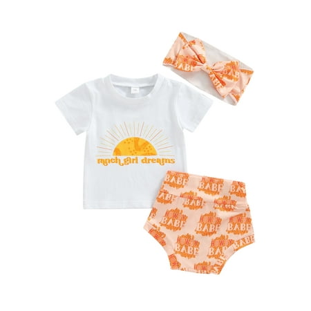 Calsunbaby Newborn Baby Girls Summer Outfits Sun Letter Print Short Sleeve T-shirt Tops Shorts Headband Set White 12-18 Months
Calsunbaby Newborn Baby Girls Summer Outfits Sun Letter Print Short Sleeve T-shirt Tops Shorts Headband Set White 12-18 Months