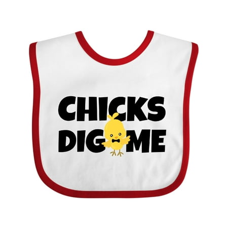 Inktastic Chicks Dig Me with Bow Tie Gift Baby Boy Bib