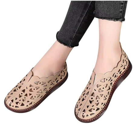 Women s Hollow-out Leatherette Flat Heel Flats