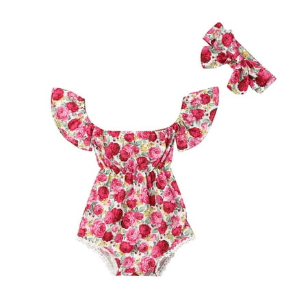 Infant Newborn Baby Girls Summer Jumpsuit Floral Printed Short Sleeve Off Shoulder Short Romper+Bow Headband
Infant Newborn Baby Girls Summer Jumpsuit Floral Printed Short Sleeve Off Shoulder Short Romper+Bow Headband