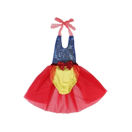 EYIIYE Baby Girls Summer Halter Sequin Waist Bow Hollow Back Waist Elastic Band Mesh Romper