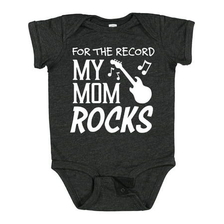 Inktastic For the Record My Mom Rocks Gift Baby Boy or Baby Girl Bodysuit