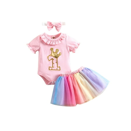 CenturyX Infant Baby Girls 3pcs Clothes Outfits Ruffle Short Sleeve 1 Letter Romper Tulle Skirt Headband Pink 0-3 Months
CenturyX Infant Baby Girls 3pcs Clothes Outfits Ruffle Short Sleeve 1 Letter Romper Tulle Skirt Headband Pink 0-3 Months
