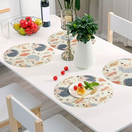 Round Grid Placemat One Sizex1 Round Placemat PVC Plate Mat,15.4 Inch Non-Slip and Heat Resistant Table Placemat Dining Room Placemat Cute Hedgehog
Round Grid Placemat One Sizex1 Round Placemat PVC Plate Mat,15.4 Inch Non-Slip and Heat Resistant Table Placemat Dining Room Placemat Cute Hedgehog