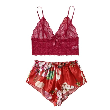 Yotyukeb Lingerie For Women Satin Silk Pajamas Women Nightdress Lingerie Lace Underwear Sleepwear Printing (Red)
Yotyukeb Lingerie For Women Satin Silk Pajamas Women Nightdress Lingerie Lace Underwear Sleepwear Printing (Red)