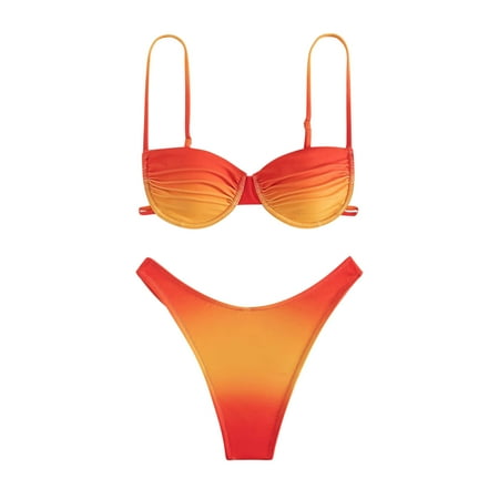 Odeerbi Two Piece Swimsuit for Women Split Erogenous Swimsuit With Bra Pad Without Steel Bracket Reversible Swimsuit Red
Odeerbi Two Piece Swimsuit for Women Split Erogenous Swimsuit With Bra Pad Without Steel Bracket Reversible Swimsuit Red