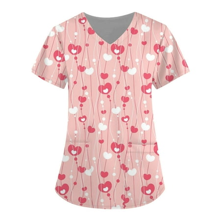 XHJUN Womens Scrub Tops Clearance Sale Couple Happy Valentines Day Nurse Shirt Couple V Neck Short Sleeve Workwear Cute Print Pink XXXXXL
XHJUN Womens Scrub Tops Clearance Sale Couple Happy Valentines Day Nurse Shirt Couple V Neck Short Sleeve Workwear Cute Print Pink XXXXXL