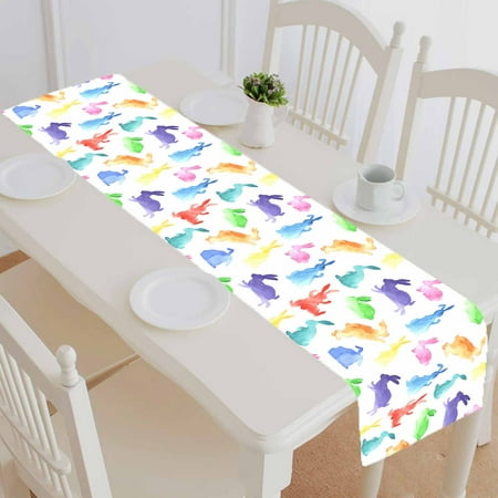 PKQWTM Rainbow Rabbits Cotton and Linen Table Runner Kitchen Dining Room Supplies Size 14x72 Inch
PKQWTM Rainbow Rabbits Cotton and Linen Table Runner Kitchen Dining Room Supplies Size 14x72 Inch