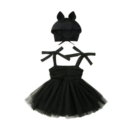Halloween Kids Girls Party Dress 2pcs Strap Sleeveless Solid Lace Patchwork Tutu Sundress With Hats
Halloween Kids Girls Party Dress 2pcs Strap Sleeveless Solid Lace Patchwork Tutu Sundress With Hats