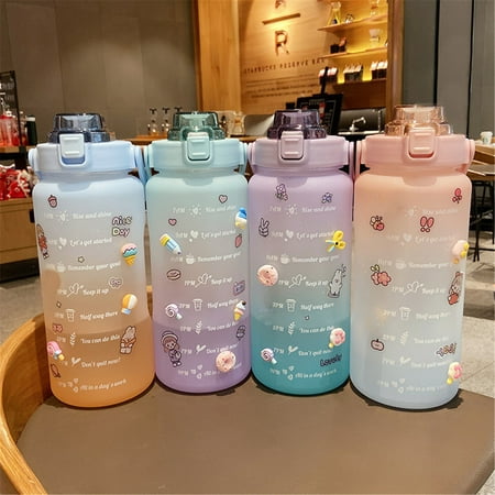 2L Sports Straw Water Bottle with Stickers Portable Large Capacity Fitness Bike Cup Summer Ice Cold Water Jug with Time Marker
2L Sports Straw Water Bottle with Stickers Portable Large Capacity Fitness Bike Cup Summer Ice Cold Water Jug with Time Marker