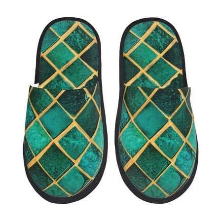 Yiaed Green Mosaic Glass Print Unisex House Slippers Slip on Warm Shoes Indoor Outdoor with Anti-slip sole-Large
Yiaed Green Mosaic Glass Print Unisex House Slippers Slip on Warm Shoes Indoor Outdoor with Anti-slip sole-Large