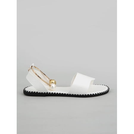 Women s PU Leather Pearl Comfy Ankle Strap Shoes Sandals White CN36(6)
Women s PU Leather Pearl Comfy Ankle Strap Shoes Sandals White CN36(6)