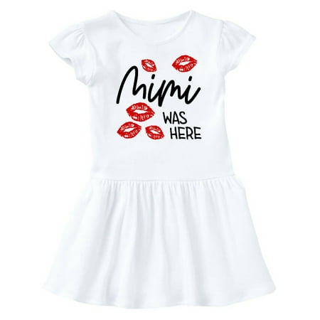 Inktastic Mimi Was Here Red Kisses Gift Baby Girl Dress