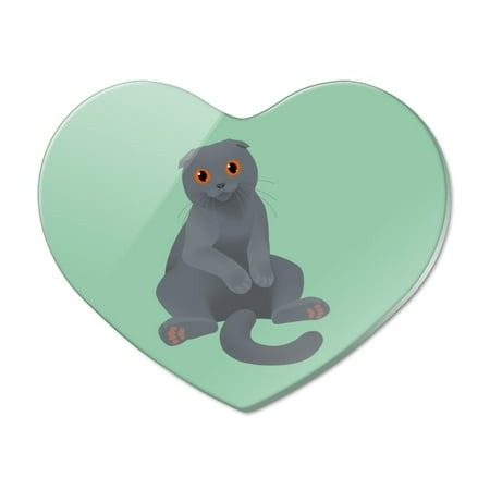 Scottish Fold Cat Heart Acrylic Fridge Refrigerator Magnet
