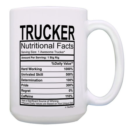 ThisWear Truck Driver Gifts Trucker Nutritional Facts Label Big Rig Gifts 15oz Coffee Mug
ThisWear Truck Driver Gifts Trucker Nutritional Facts Label Big Rig Gifts 15oz Coffee Mug