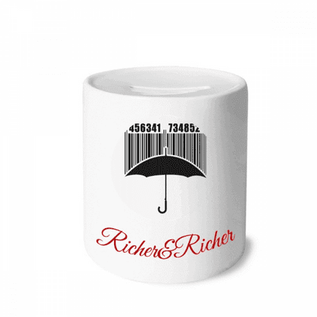Umbrella Rain Bar Code Art Deco Fashion Rich and Rich Bank Saving Box Coin