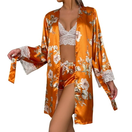 TAIAOJING Women Short Robes Lady Sleepwear Lingerie Satin Pajamas Cami Shorts Set Nightwear
TAIAOJING Women Short Robes Lady Sleepwear Lingerie Satin Pajamas Cami Shorts Set Nightwear