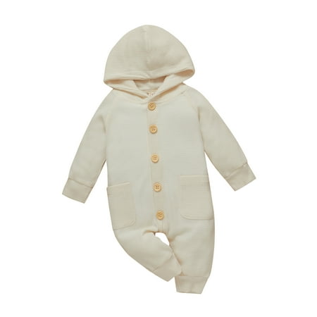 Canrulo Infant Baby Boy Girl Long Sleeve Hoodie Romper Jumpsuit Button Bodysuit One Piece Fall Winter Clothes Beige 3-6 Months
Canrulo Infant Baby Boy Girl Long Sleeve Hoodie Romper Jumpsuit Button Bodysuit One Piece Fall Winter Clothes Beige 3-6 Months