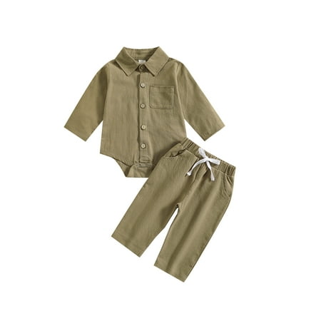 Toddler Baby Boy Cotton Linen Fall Winter Clothes Solid Button Down Shirts Romper +Elastic Waist Pants Outfit
Toddler Baby Boy Cotton Linen Fall Winter Clothes Solid Button Down Shirts Romper +Elastic Waist Pants Outfit