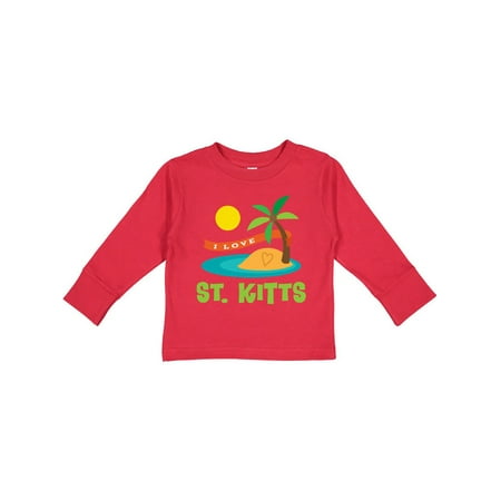 Inktastic I Love St. Kitts Gift Toddler Boy or Toddler Girl Long Sleeve T-Shirt