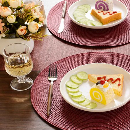 Round Braided Placemats Set of 6 Table Mats for Dining Tables Woven Washable Non-Slip Place Mats 15 Inch(Dark Red)
Round Braided Placemats Set of 6 Table Mats for Dining Tables Woven Washable Non-Slip Place Mats 15 Inch(Dark Red)