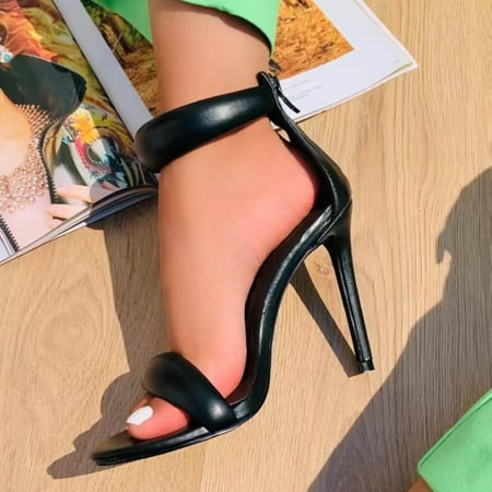 XIAQUJ Women Sandals Summer New Pattern Solid Color Simple Slim Heel High Heel Fashion Open Toe Comfortable Large Size Versatile Zipper Shoes Sandals for Women Black 7.5(39)
XIAQUJ Women Sandals Summer New Pattern Solid Color Simple Slim Heel High Heel Fashion Open Toe Comfortable Large Size Versatile Zipper Shoes Sandals for Women Black 7.5(39)