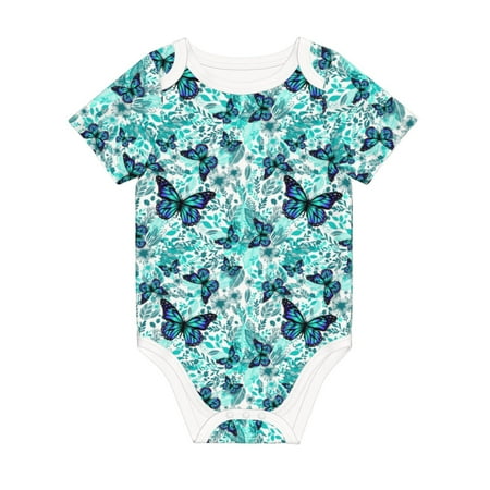 Coaee Blue Floral with Butterflies for Soft Cotton Baby Short-Sleeve Bodysuit Baby Girls Boys Bodysuit Romper
Coaee Blue Floral with Butterflies for Soft Cotton Baby Short-Sleeve Bodysuit Baby Girls Boys Bodysuit Romper