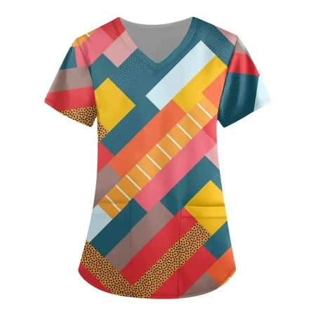 DNDKILG Scrubs Top for Women Short Sleeve Pockets T Shirt Casual V Neck Nursing Scrubs Working Graphic Uniform 5XL
DNDKILG Scrubs Top for Women Short Sleeve Pockets T Shirt Casual V Neck Nursing Scrubs Working Graphic Uniform 5XL