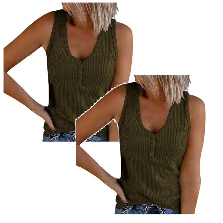 Hanzidakd sleeveless button-down casual undershirt shirt T-shirt Women s V-neck undershirt 2PCS Plus Size Tops for Women
Hanzidakd sleeveless button-down casual undershirt shirt T-shirt Women s V-neck undershirt 2PCS Plus Size Tops for Women
