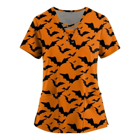 Sksloeg Sksloeg Women s Scrubs Animal Cat Bat Print Top Comfortable Easy Lightweight Workwear V-Neck Scrub Top with Pockets Yellow M
Sksloeg Sksloeg Women s Scrubs Animal Cat Bat Print Top Comfortable Easy Lightweight Workwear V-Neck Scrub Top with Pockets Yellow M