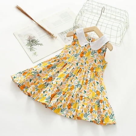 WHLBF Toddler Kids Baby Girls Dress Cute Sleeveless Sweet Flower Print Ruffle Dress Yellow 5-6Years(5-6Years)
WHLBF Toddler Kids Baby Girls Dress Cute Sleeveless Sweet Flower Print Ruffle Dress Yellow 5-6Years(5-6Years)