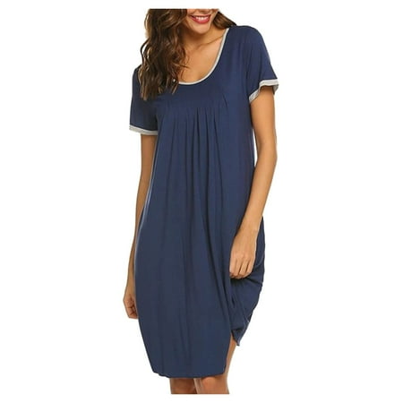 Casual Dresses for Women Short Sleeve Summer Color Matching Short Round Neckline Neck Sleeve Irregular Pajama Dress
Casual Dresses for Women Short Sleeve Summer Color Matching Short Round Neckline Neck Sleeve Irregular Pajama Dress