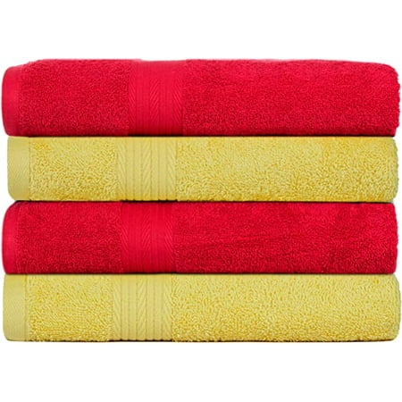 Ample Decor Hand Towel 18 x 28 inch Pack of 4 600 GSM 100% Cotton Soft & Lightweight Quick Drying - Red & Yellow
Ample Decor Hand Towel 18 x 28 inch Pack of 4 600 GSM 100% Cotton Soft & Lightweight Quick Drying - Red & Yellow