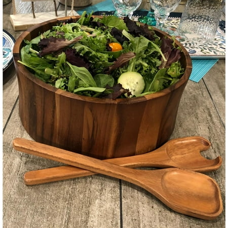 Kalmar Home Extra Large Acacia Wood Salad Bowl with Server Tong Utensils
Kalmar Home Extra Large Acacia Wood Salad Bowl with Server Tong Utensils