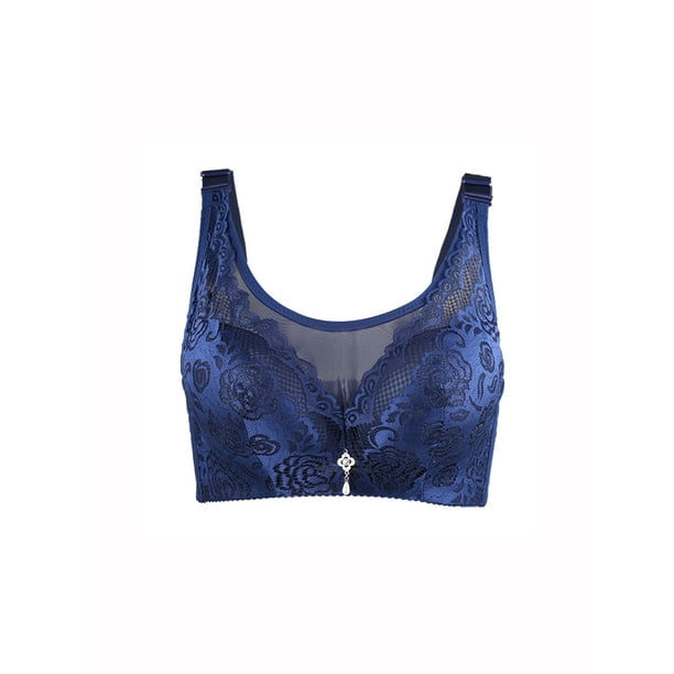 Women Floral Front Wireless Push up Full Coverage Lace Cami Bra