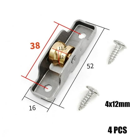 4x Sliding Door Wheels Rollers Heavy Mute Stainless Steel Sash Bearing Pulley