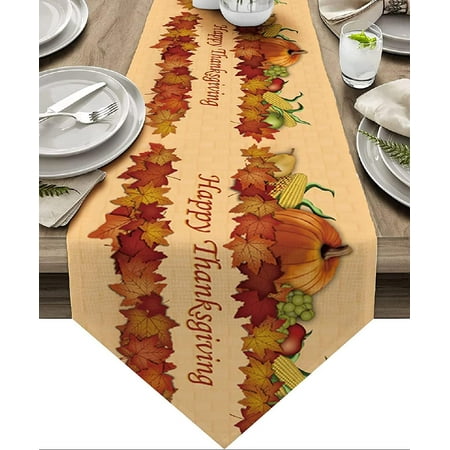 Cotton Linen Table Runner Dresser Scarves Thanksgiving Holiday Fall Harvest Pumpkins Non-Slip Burlap Table Setting Decor for Wedding Party Autumn Dinner Home (13 Wide x 70 Long)
Cotton Linen Table Runner Dresser Scarves Thanksgiving Holiday Fall Harvest Pumpkins Non-Slip Burlap Table Setting Decor for Wedding Party Autumn Dinner Home (13 Wide x 70 Long)